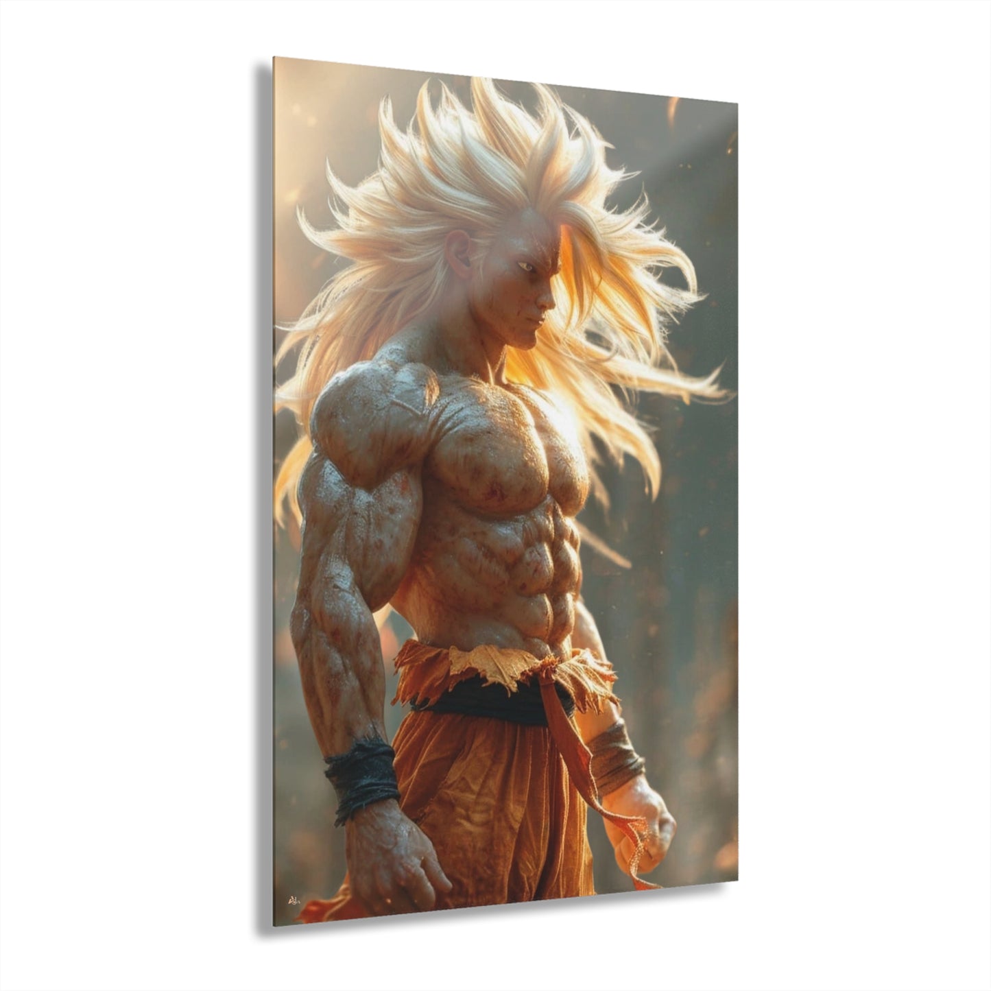 Ultimate Battle, SS3 Goku, Realistic Fan Concept Style, Acrylic Wall Art