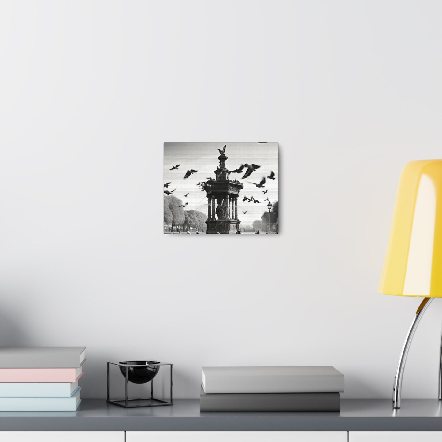 Fountain flock Canvas Art