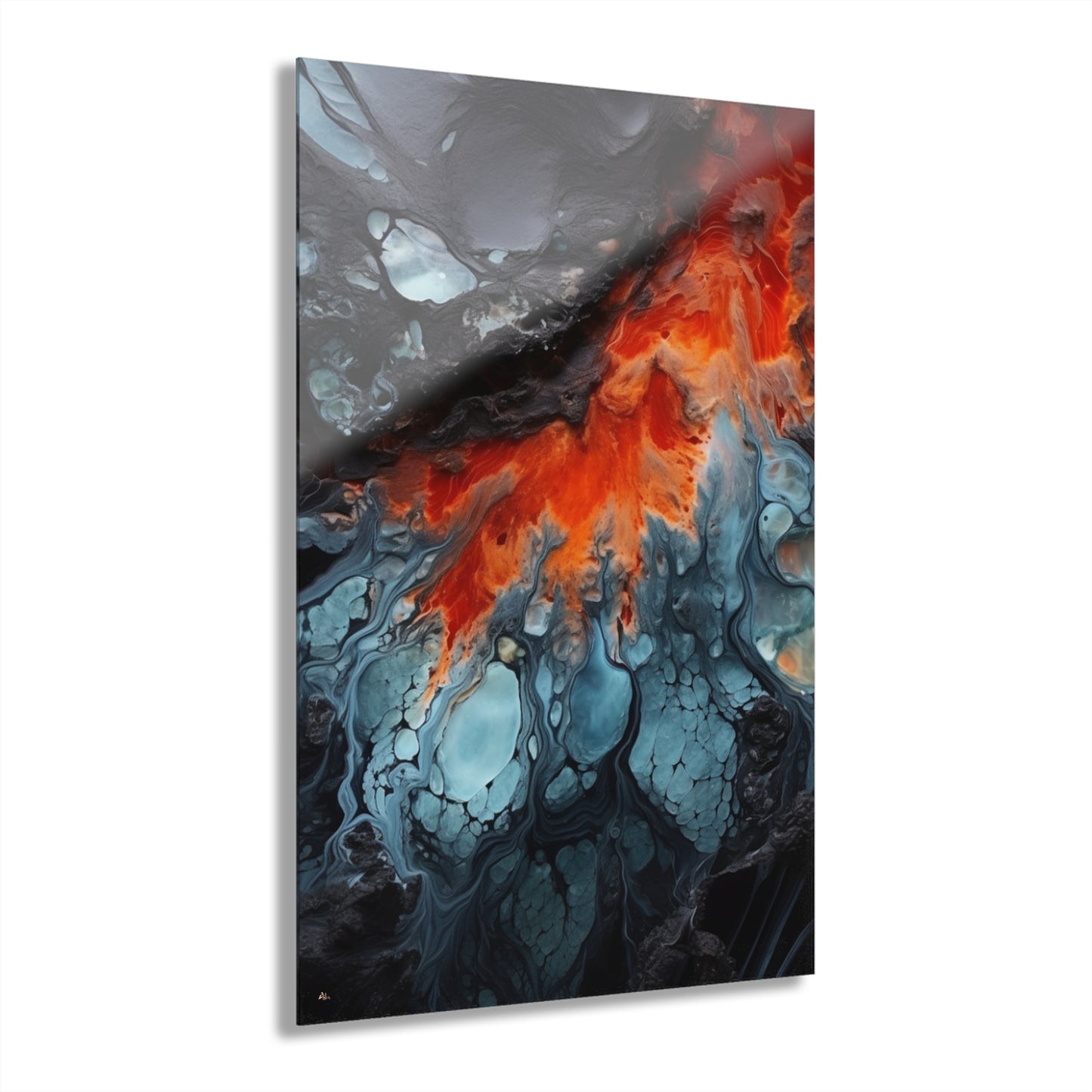 Icey Magma, Abstract, Concept, Acrylic Wall Art