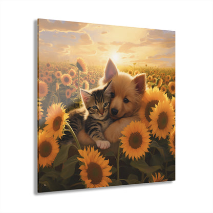 Best Friends, Cat and Dog, Animal Concept Style, Acrylic Wall Art