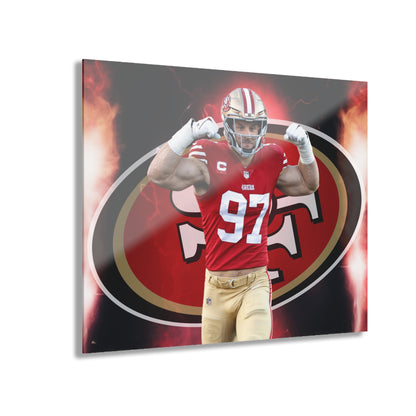 Nick Bosa, 49ers Fan Concept, Acrylic Wall Art