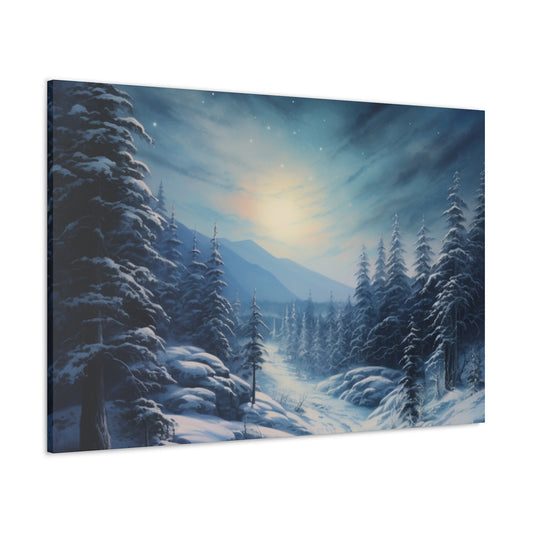 Moonlit Snow Canvas Art