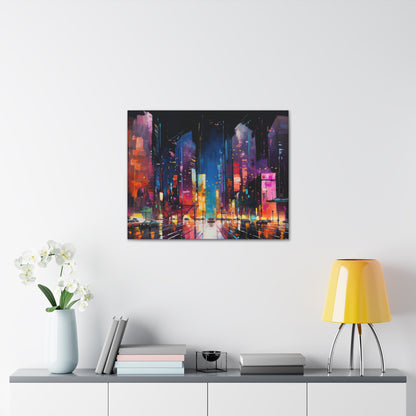 Arklo Art, City Scape, colorful, downtown, Canvas Gallery Wraps