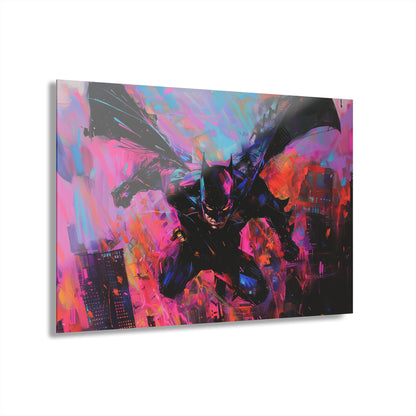 Abstract Knight: Picasso's Gotham Glide, Fan Concept Batman, Acrylic Wall Art