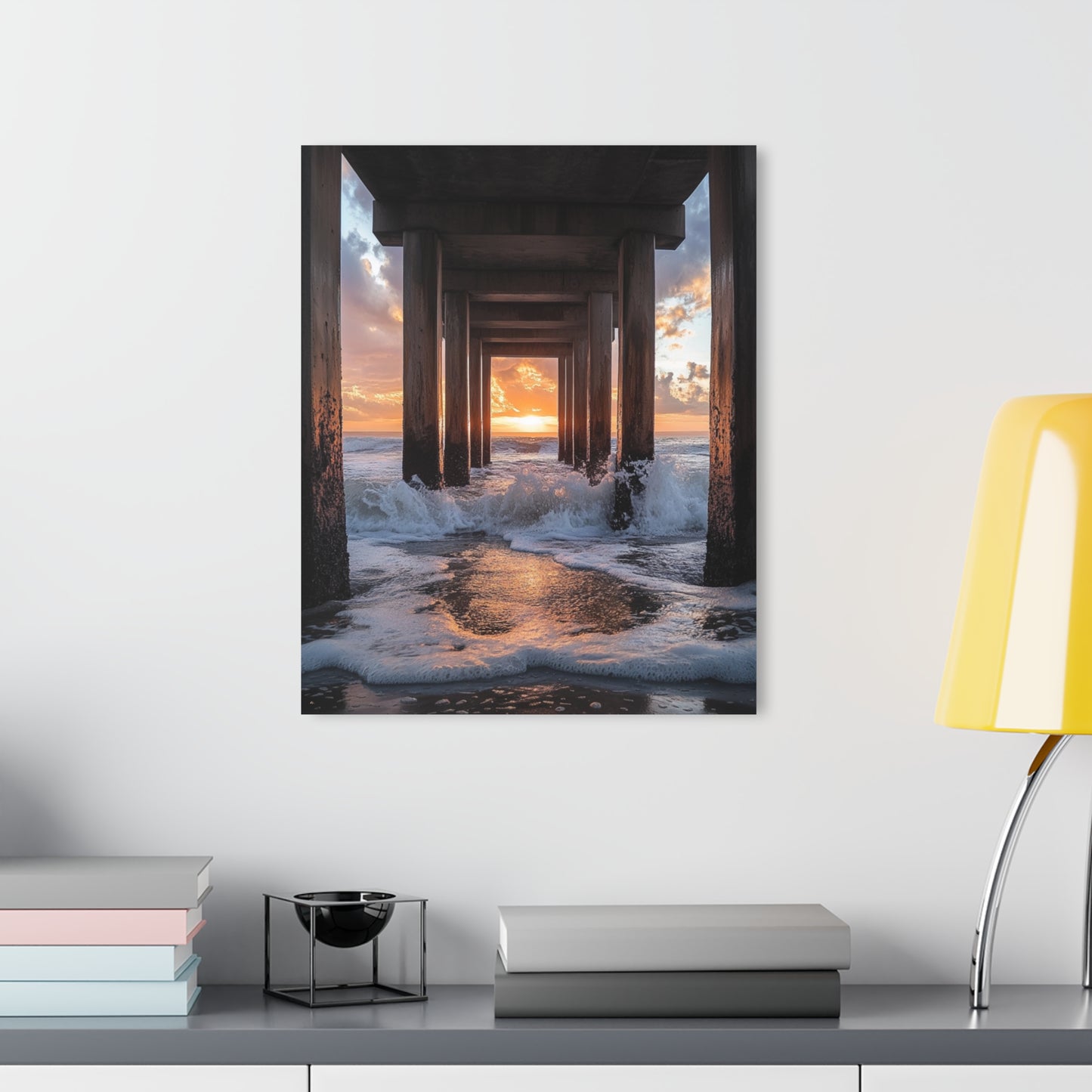 Sunset Pier, Landscape, Acrylic Wall Art