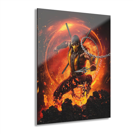 Get Over Here, Scorpion, Mortal Kombat, Video Game, Color Splash, Concept Style, Acrylic Wall Art