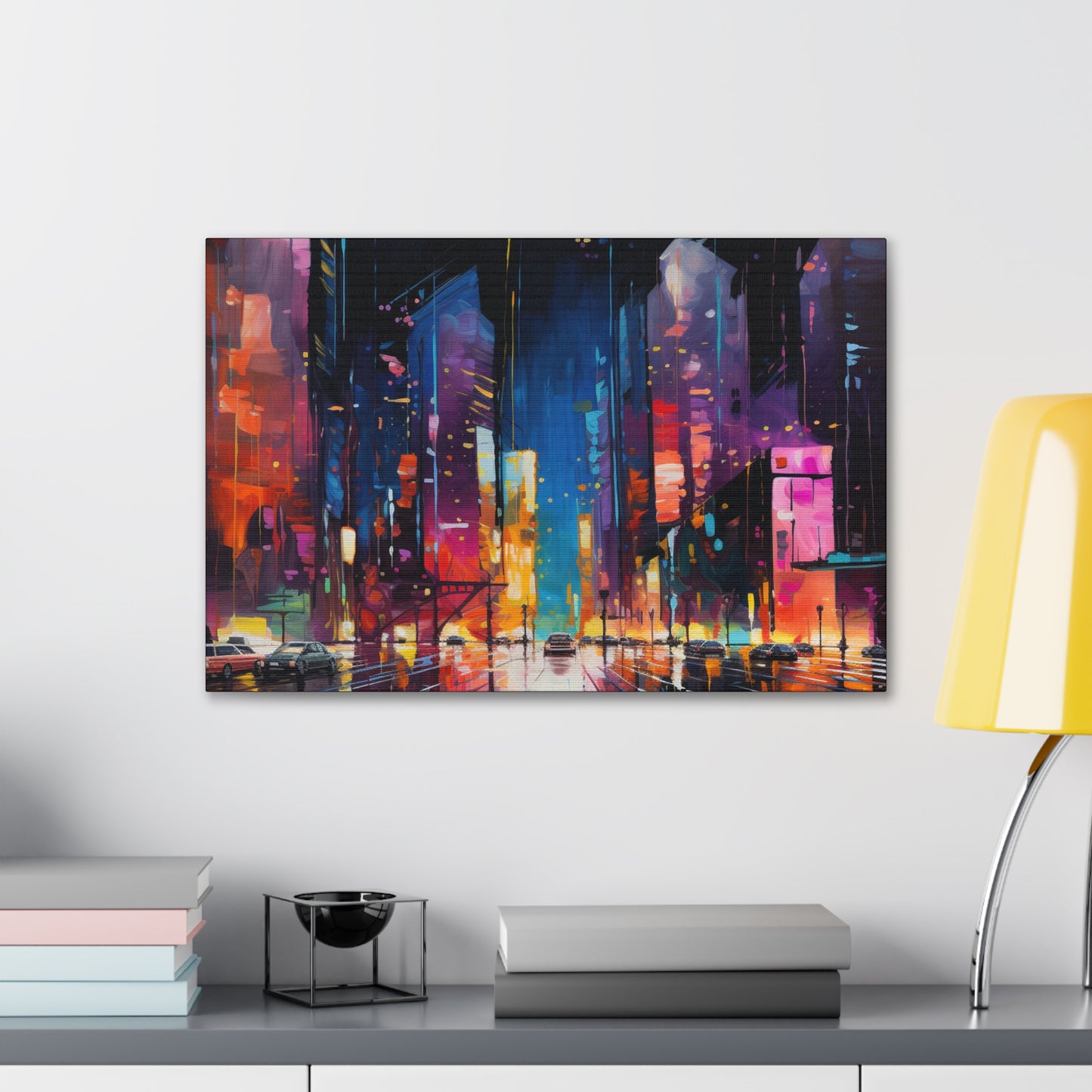 Arklo Art, City Scape, colorful, downtown, Canvas Gallery Wraps