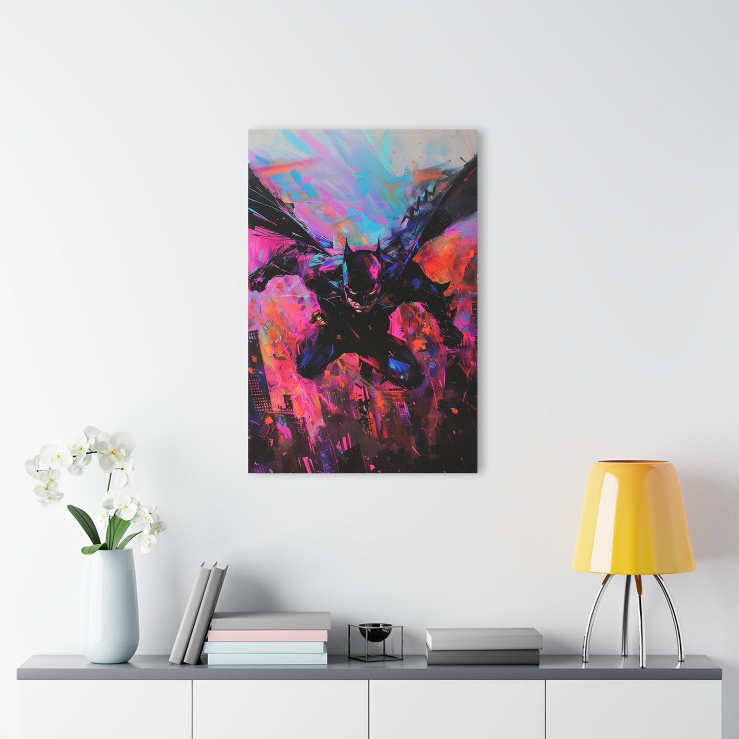 Abstract Knight: Picasso's Gotham Glide, Fan Concept Batman, Acrylic Wall Art