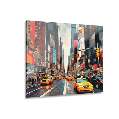 NYC Street, Abstract Concept Style, Acrylic Wall Art