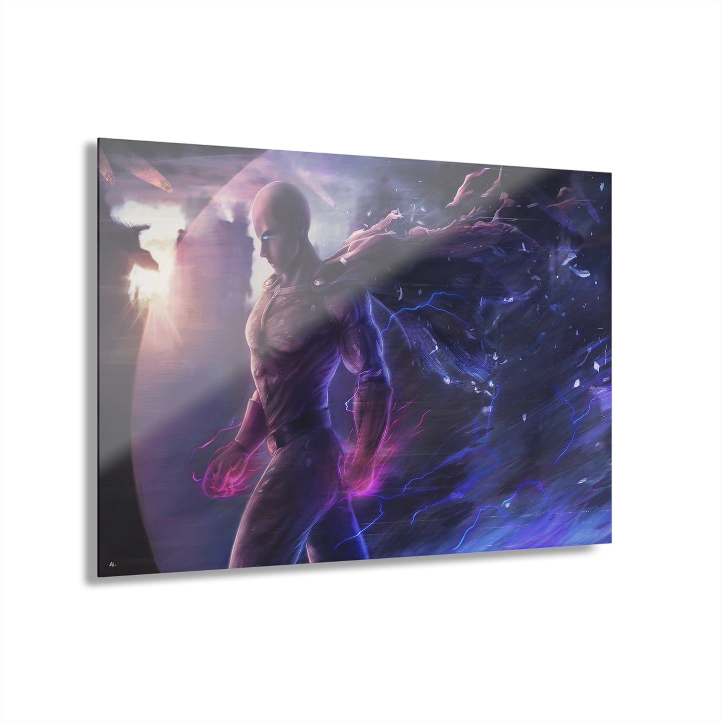 Saitama, One Punch Walk, Fan Concept Style, Acrylic Wall Art