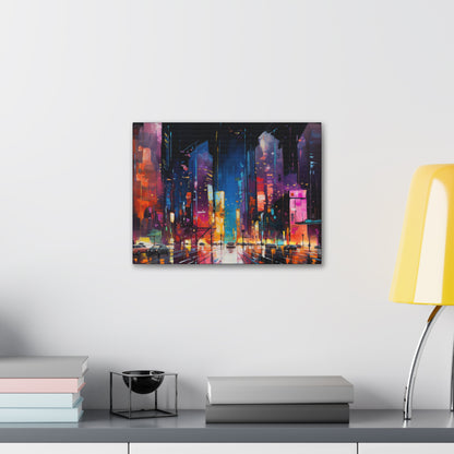 Arklo Art, City Scape, colorful, downtown, Canvas Gallery Wraps