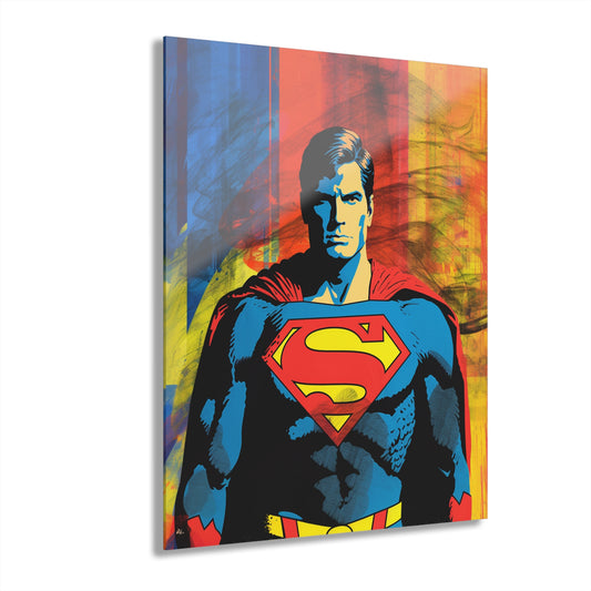 Retro Superman, Pop culture, Fan concept Style, Acrylic Wall Art