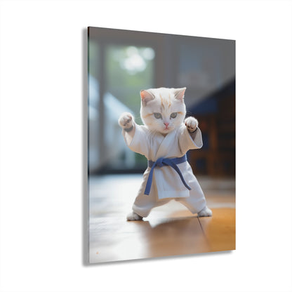 Karate Kitty, Animal Concept Style, Acrylic Wall Art