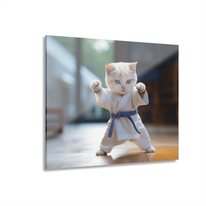 Karate Kitty, Animal Concept Style, Acrylic Wall Art