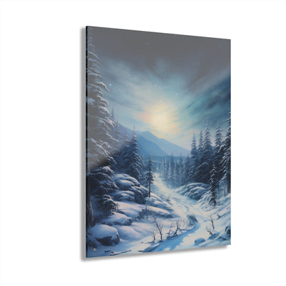 Moonlit Snow, Landscape Concept Style, Acrylic Wall Art