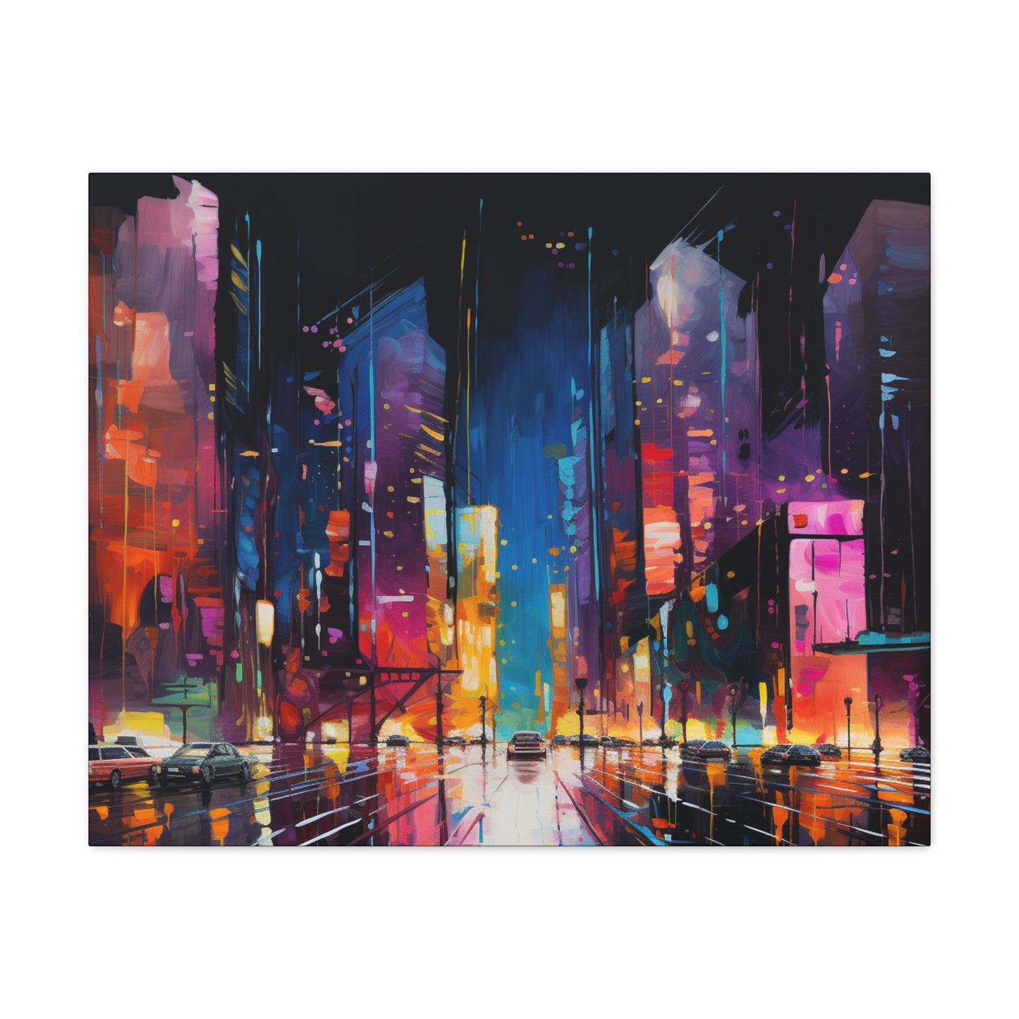 Arklo Art, City Scape, colorful, downtown, Canvas Gallery Wraps