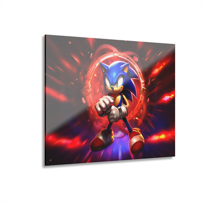 Sonic Red, Video Game, color Splash, Concept Style, Acrylic Wall Art