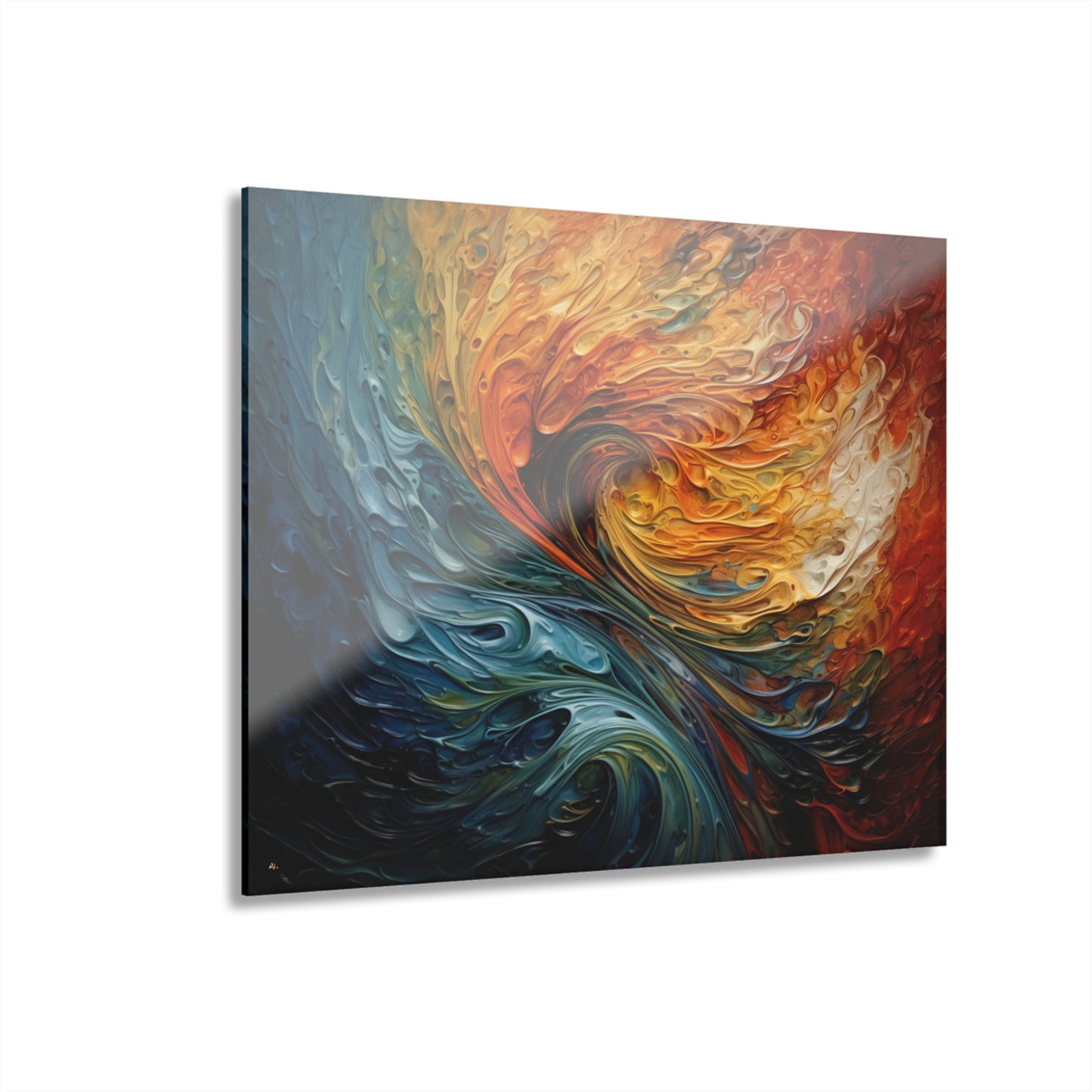 Water and Fire, Abstract, Concept, Acrylic Wall Art