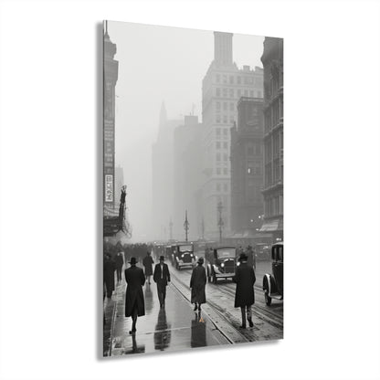 1900's City, Black and White Concept Style, Acrylic Wall Art