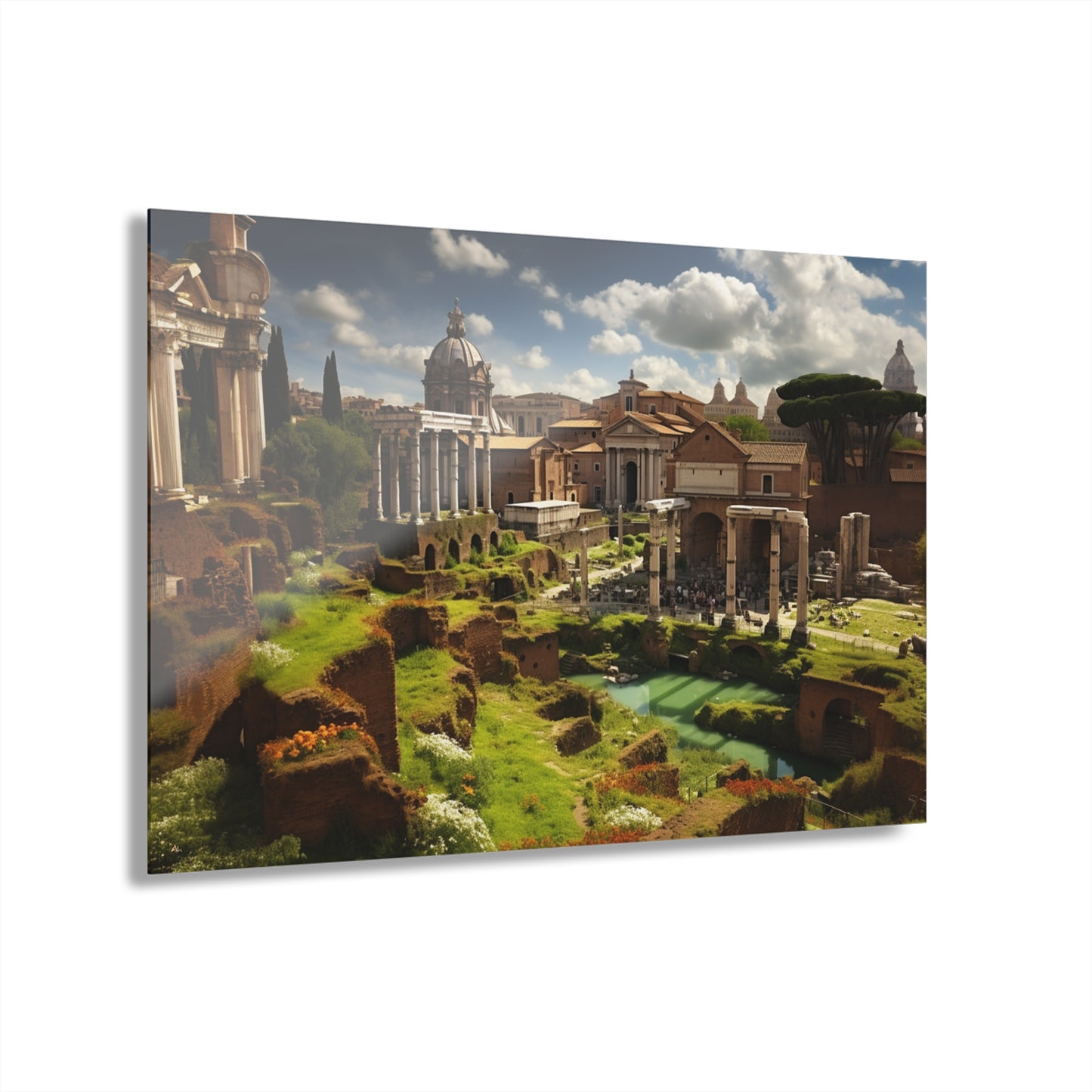 Rome Garden, Landscape, Concept, Acrylic Wall Art