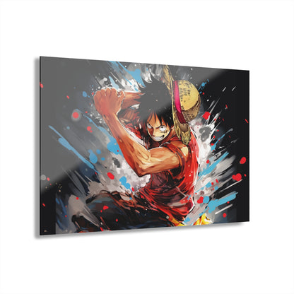 King of the Pirates, Luffy, Anime, Color Splash, Concept, Acrylic Wall Art