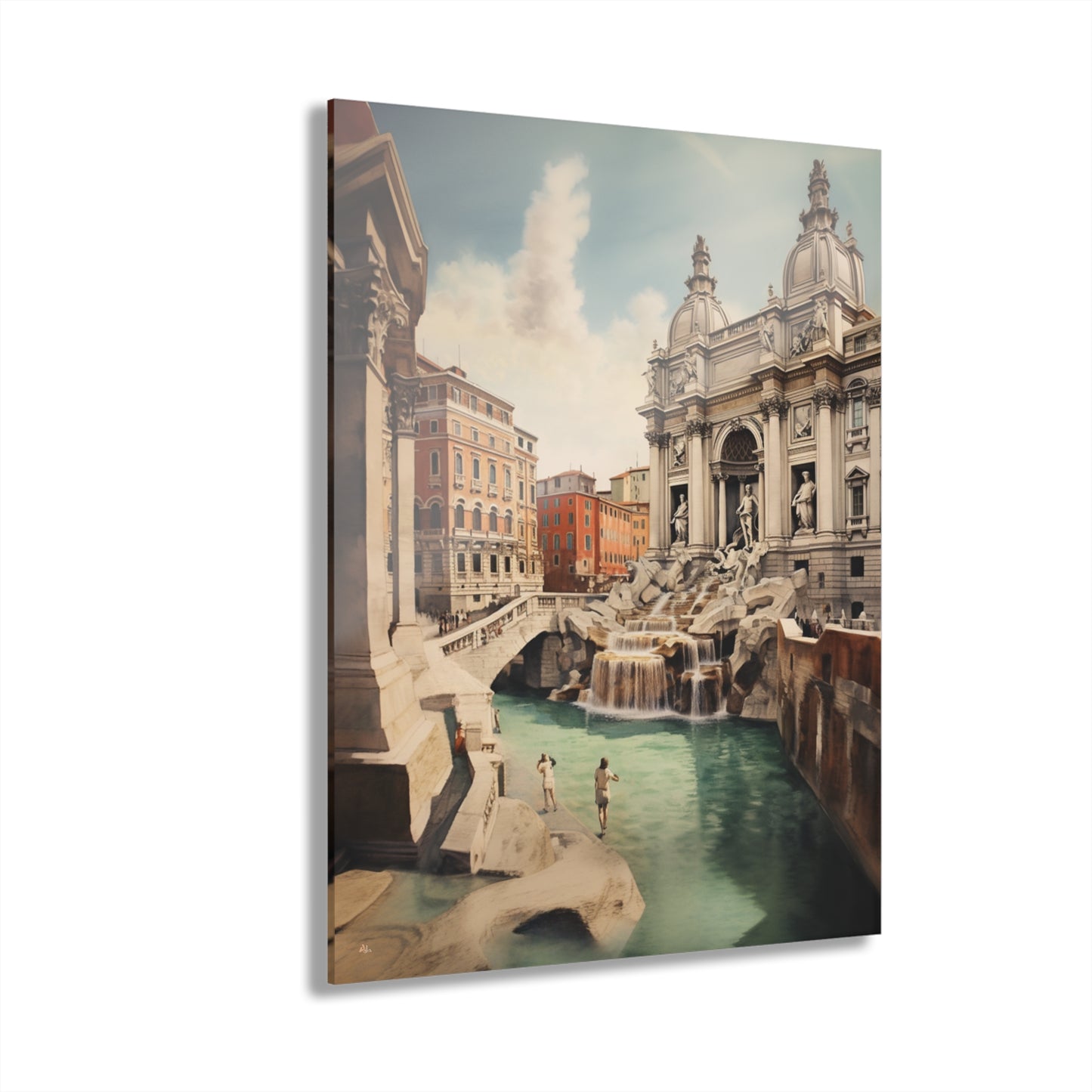 Roman Oasis, Historical Landscape, Concept, Acrylic Wall Art