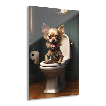 Potty Trained, Dog Animal Concept Style, Acrylic Wall Art