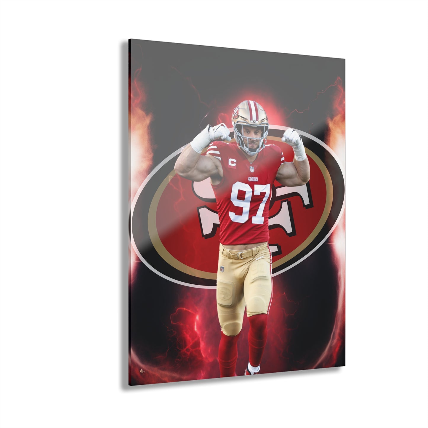 Nick Bosa, 49ers Fan Concept, Acrylic Wall Art