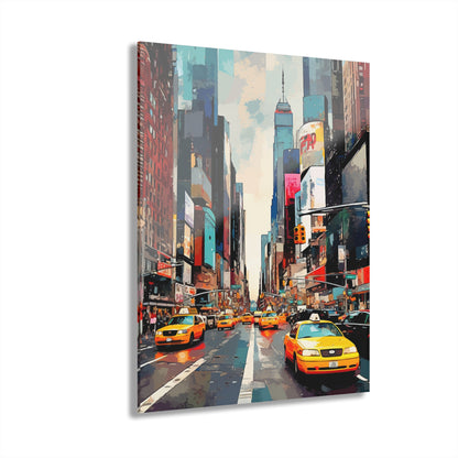 NYC Street, Abstract Concept Style, Acrylic Wall Art