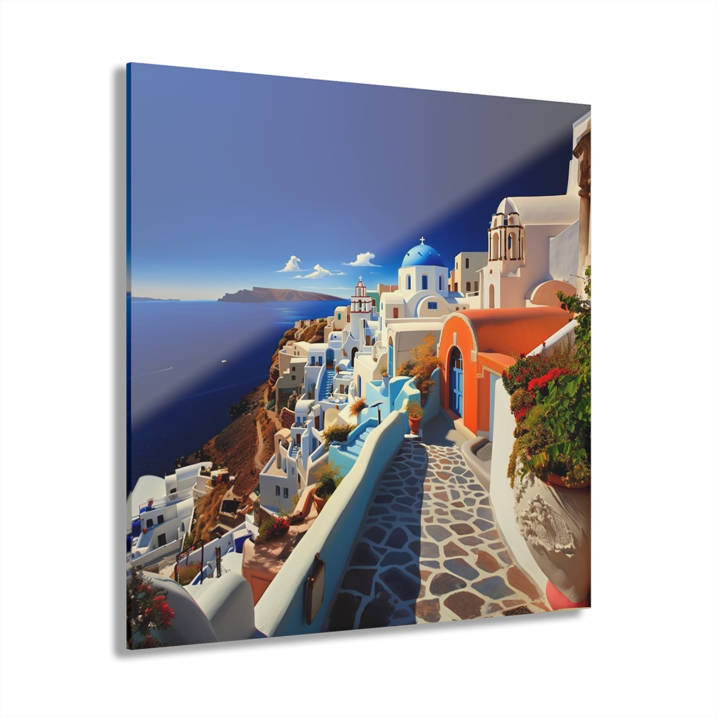 Santorini, Landscape, Concept, Acrylic Wall Art