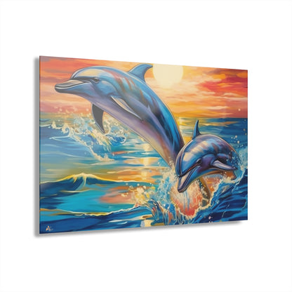 Dolphin Sunset, Animal Concept Style, Acrylic Wall Art