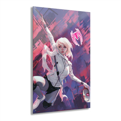 Spider Gwen, Pop Culture, Spiderman Concept Style, Acrylic Wall Art