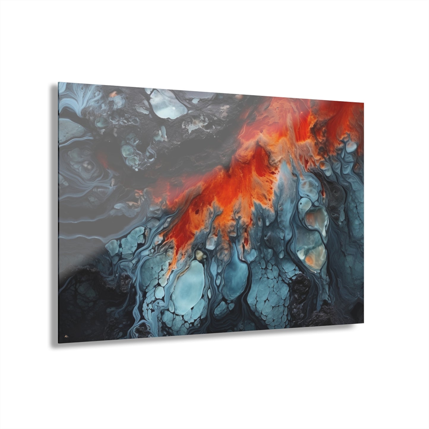 Icey Magma, Abstract, Concept, Acrylic Wall Art