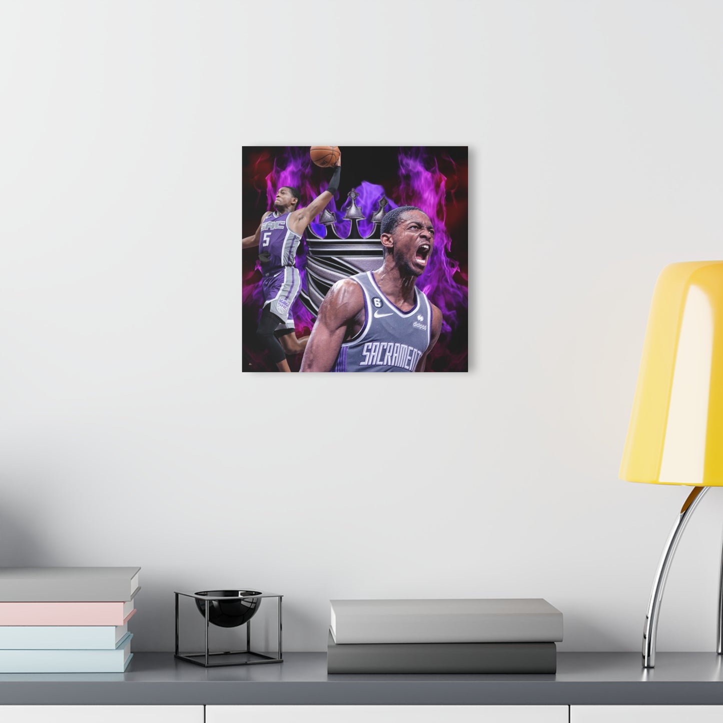 De'Aaron Sac Kings, Color splash, Fan Concept Style, Acrylic Wall Art