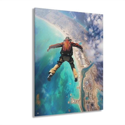 Freefall, Skydiving, Landscape Concept Style, Acrylic Wall Art