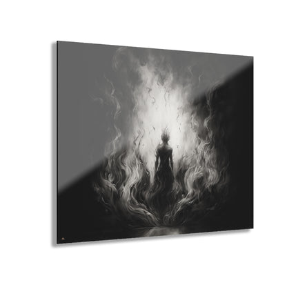 Flame Walker, Black and White, Concept Style, Acrylic Wall Art