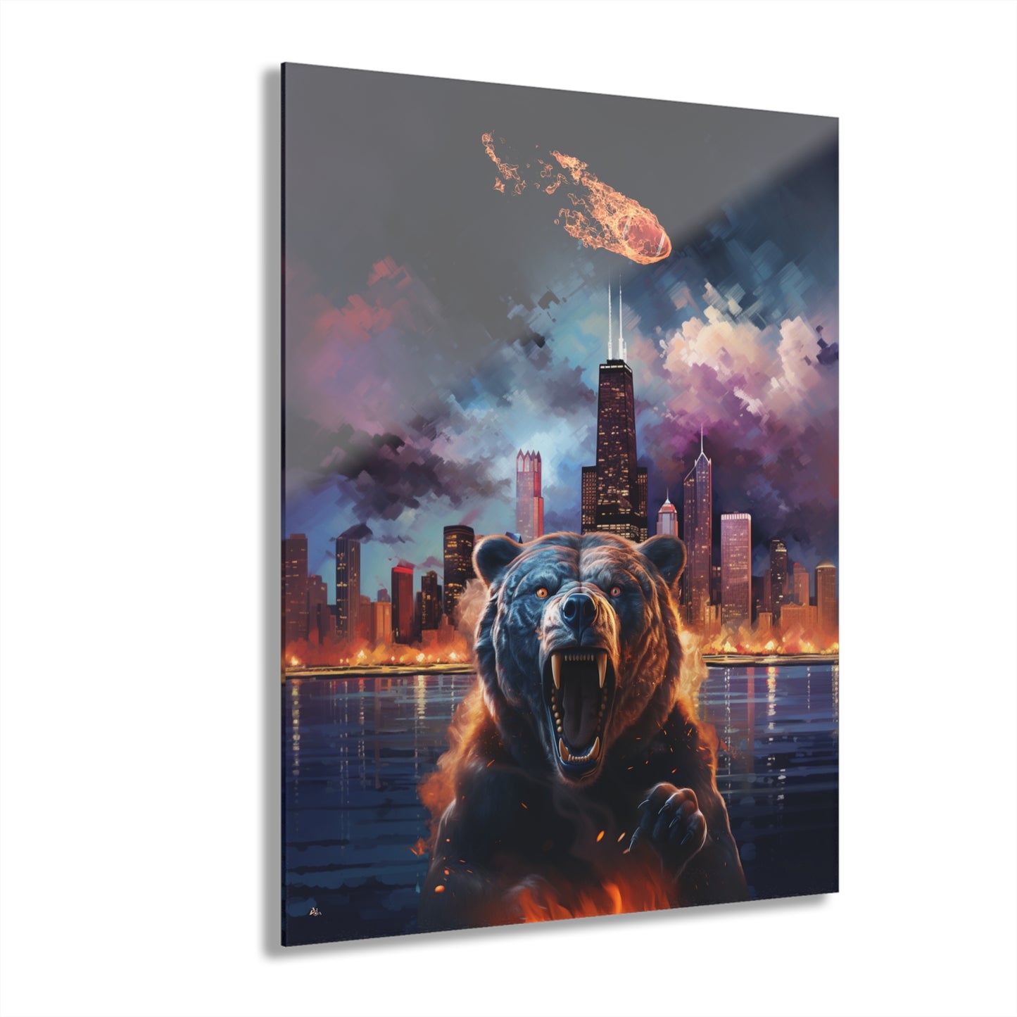 Da Bears, Chicago skyline, Football, Fan Concept Style, Acrylic Wall Art