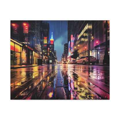 Wet City Canvas Art