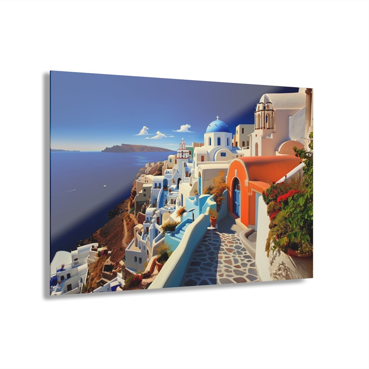 Santorini, Landscape, Concept, Acrylic Wall Art