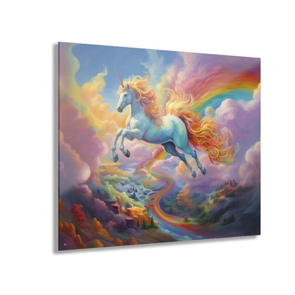 Rainbow Unicorn, Animal Fantasy, Concept, Acrylic Wall Art