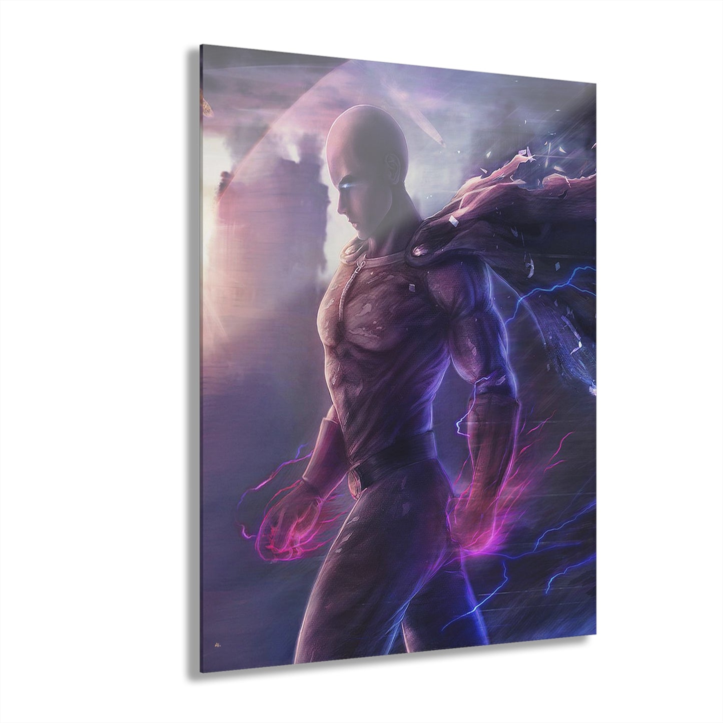 Saitama, One Punch Walk, Fan Concept Style, Acrylic Wall Art