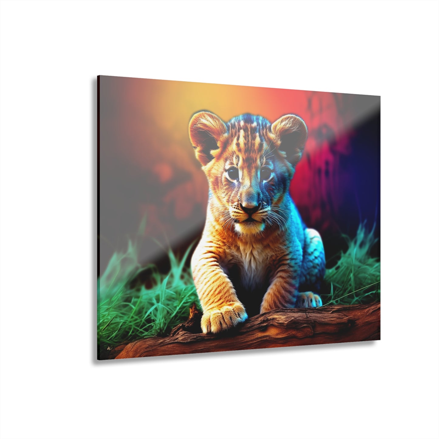 Prince of the Jungle, Lion Cub, Animal Concept Style, Acrylic Wall Art