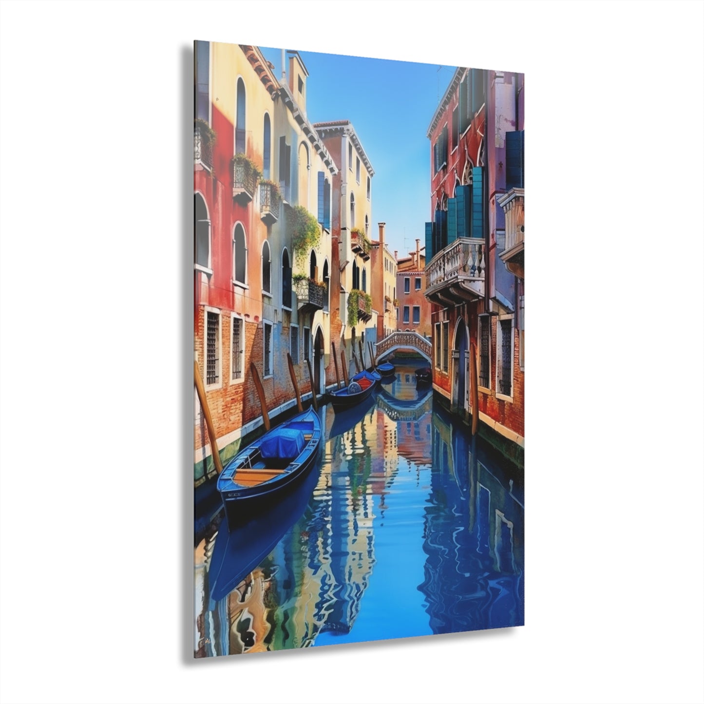 Venice Canal, Landscape, Location, Concept, Acrylic Wall Art