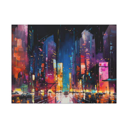 Arklo Art, City Scape, colorful, downtown, Canvas Gallery Wraps