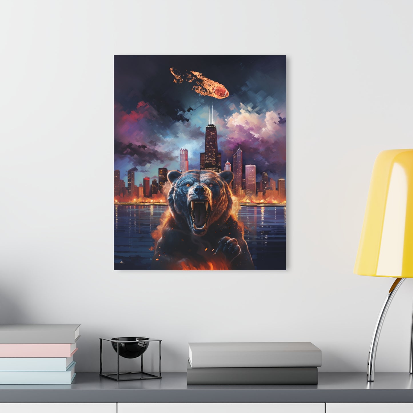 Da Bears, Chicago skyline, Football, Fan Concept Style, Acrylic Wall Art