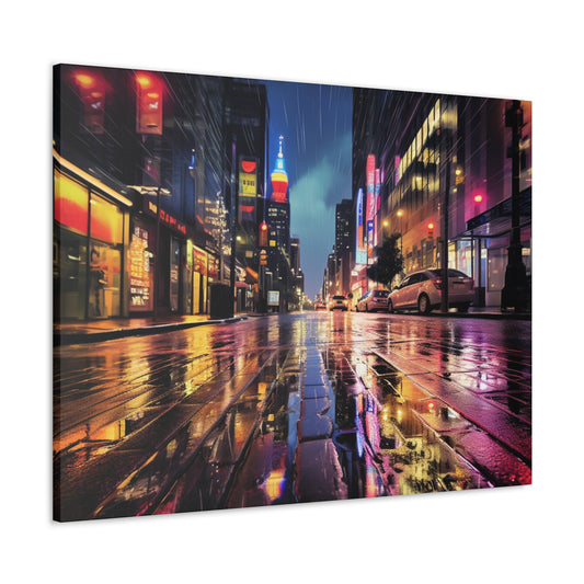 Wet City Canvas Art