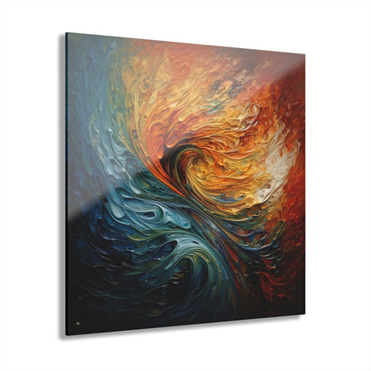 Water and Fire, Abstract, Concept, Acrylic Wall Art