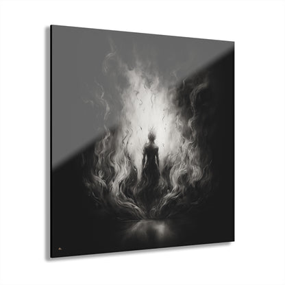 Flame Walker, Black and White, Concept Style, Acrylic Wall Art