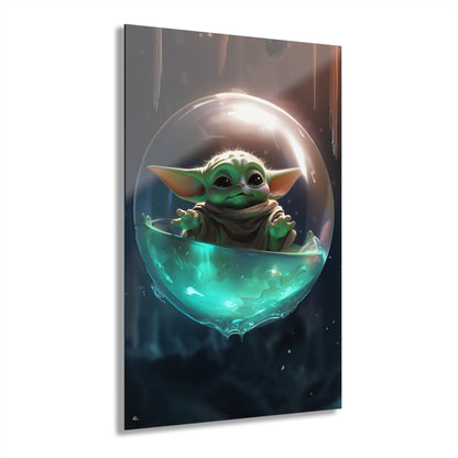 Bubble Boy Grogu, Pop Culture, Concept Style, Acrylic Wall Art