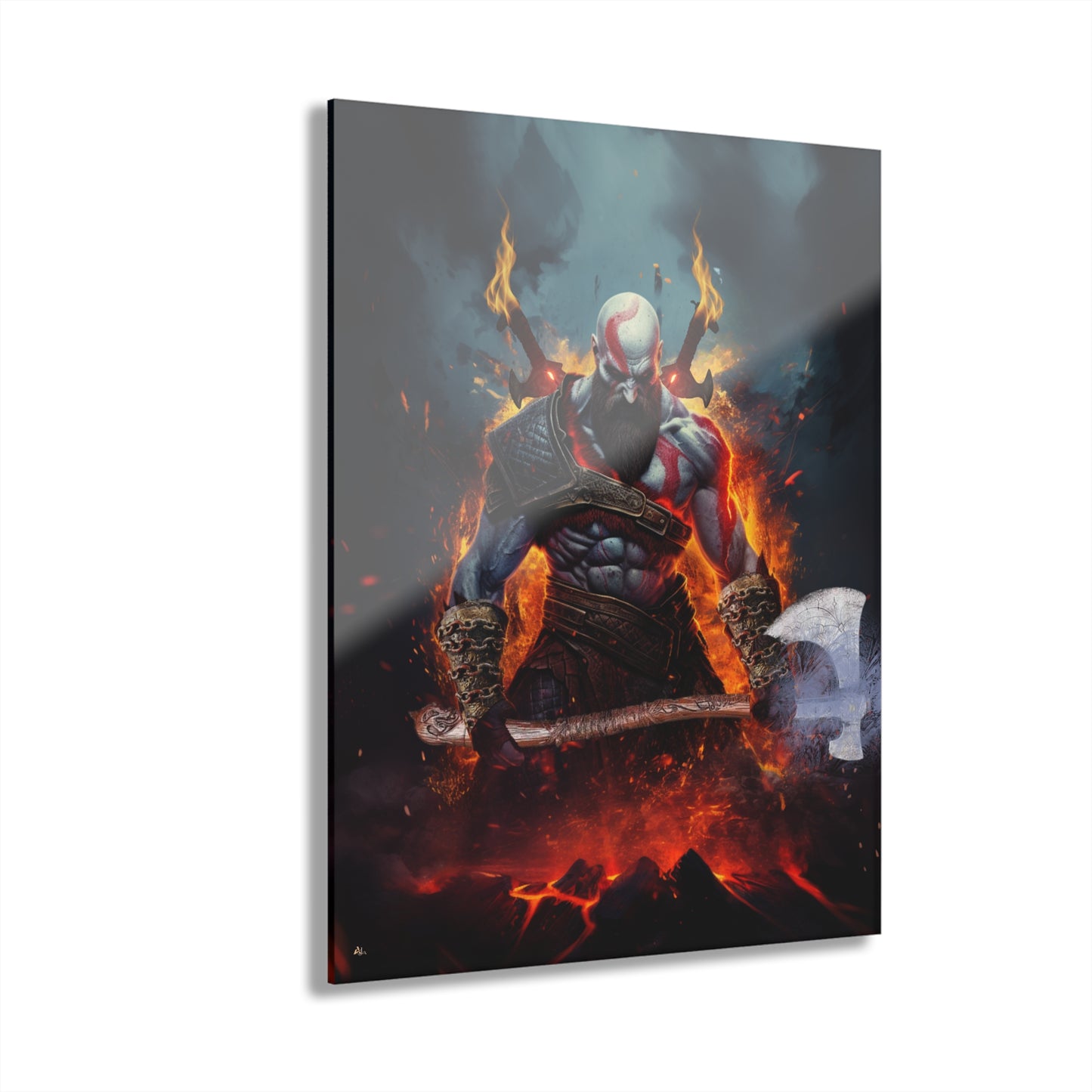 Kratos, God of War, Video Game, Concept Style, Acrylic Wall Art